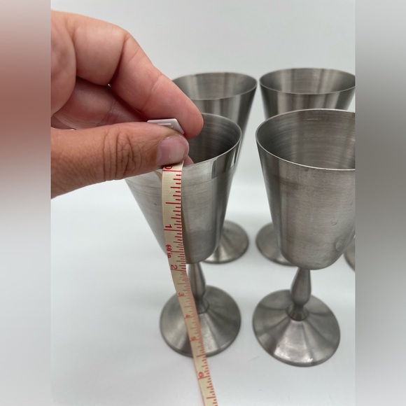 Pewter Goblet Chalis & Creamer & Sugar Server - Picture 3 of 8